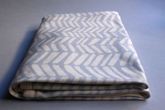 Organic Baby Swaddle Blanket - Blue Herringbone - Little Dreamer Australia