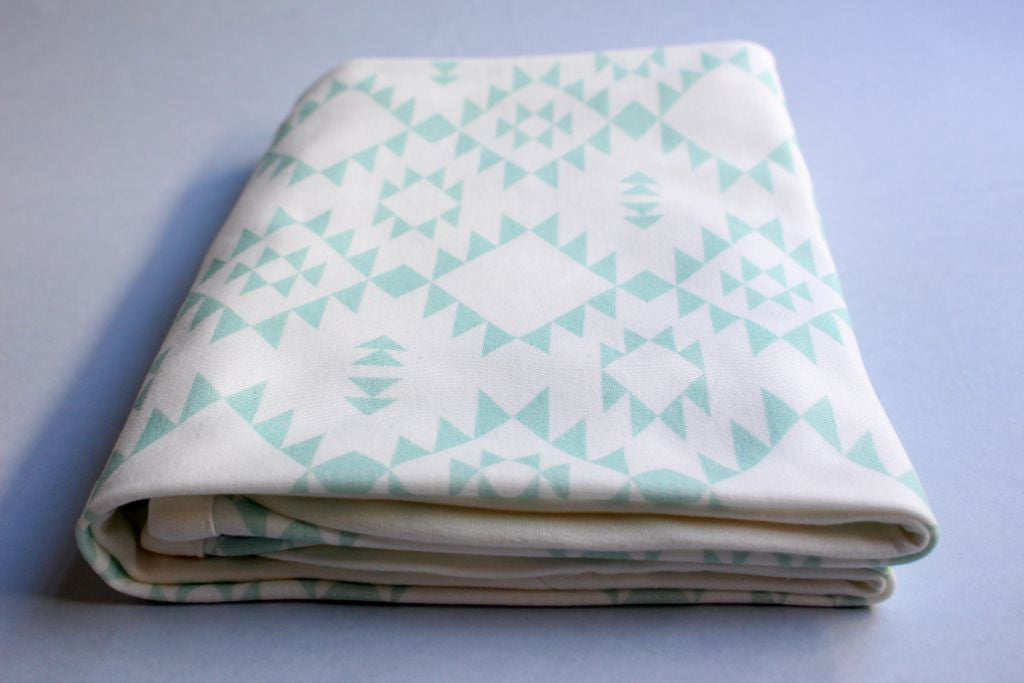 Organic Baby Swaddle Blanket - Navajo Mint - Little Dreamer Australia