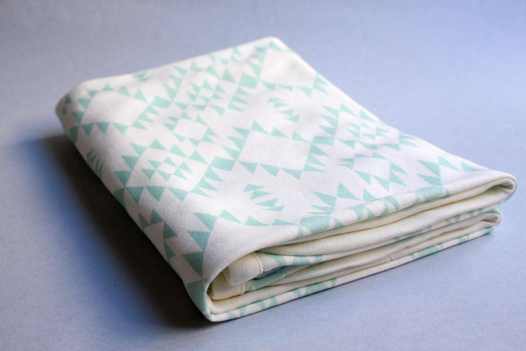 Organic Baby Swaddle Blanket - Navajo Mint - Little Dreamer Australia